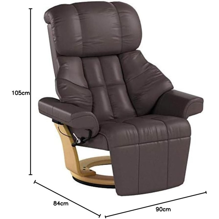 Крісло для відпочинку Robas Lund Calgary 2, коричнева шкіра, 64021BN5 коричневий/натуральний