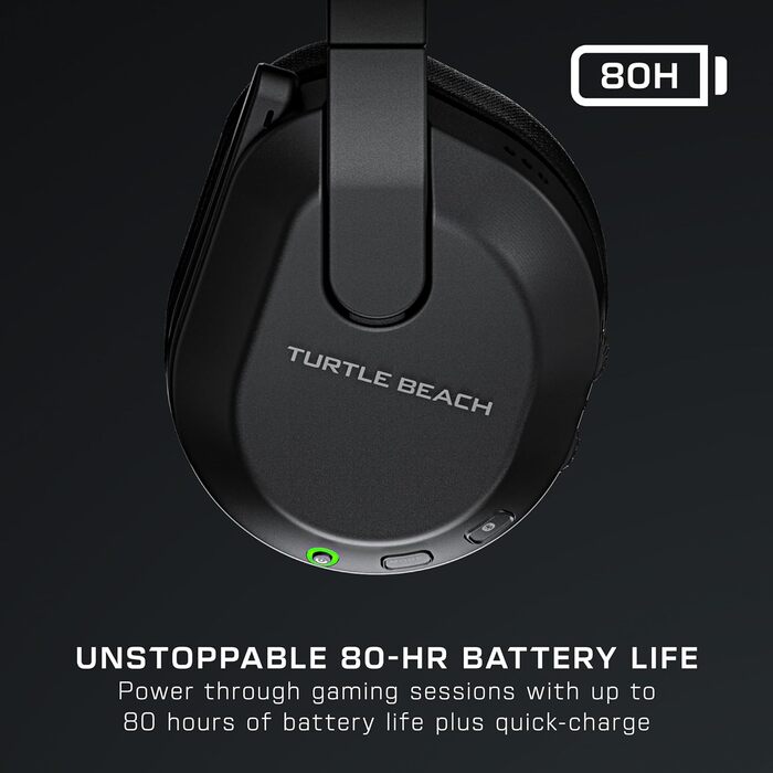 Бездротова ігрова гарнітура Turtle Beach Stealth 600 Black для ПК з 80-годинним часом, 50-міліметровими динаміками та Bluetooth для ПК, PS5, PS4, Nintendo Switch і мобільного 600PC
