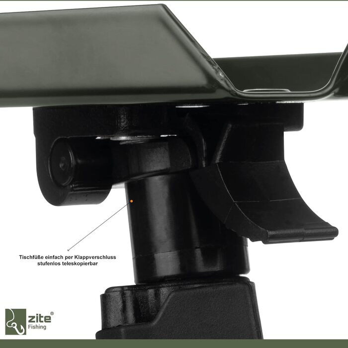 Рибальський наметовий стіл Zite - Наметовий стіл з сумкою для перенесення для коропових рибалок, кемпінгу тощо - Складаний та регульований по висоті стіл для бойлів - Складаний рибальський стіл