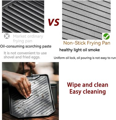 Сковорода з антипригарним покриттям Naturehike, складна ручка, сковорода-гриль для вулиці, алюмінієва сковорода для стейків, портативна та легка (0,5 кг), легко миється, підходить для кемпінгу та походів