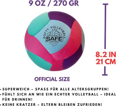 Суперм'який волейбольний м'яч для дітей та початківців, бірюзовий, безпечний