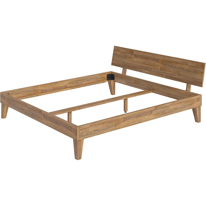 Ліжко Skølm Asgard з масиву дерева 180x200 см - високоякісне дубове ліжко з узголів&39ям - каркас ліжка з натуральним промасленим покриттям - каркас ліжка 180x200 см, підходить як двоспальне ліжко - футон 180x200, промаслений