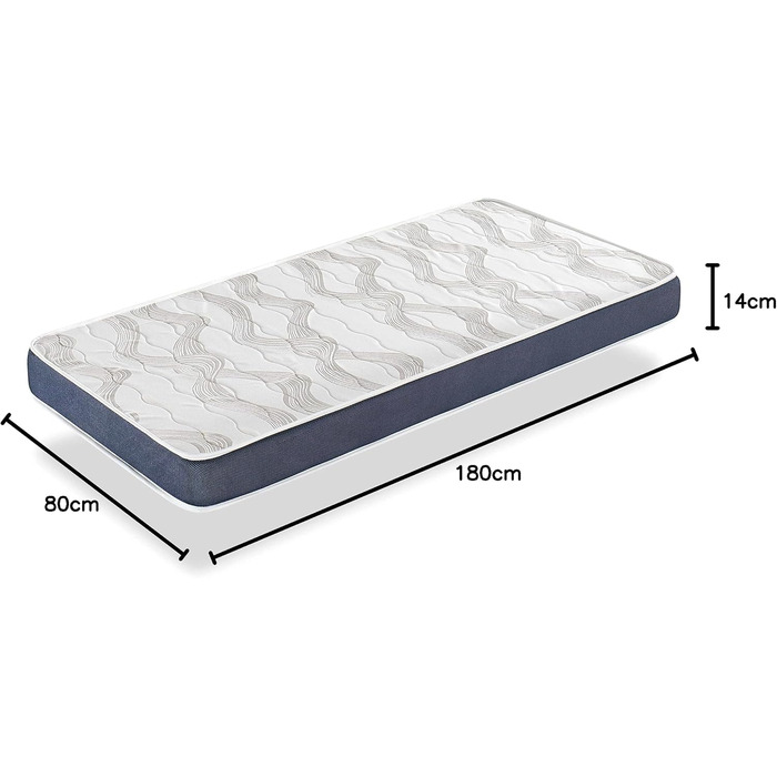 Матрац DORMISSIMO 80x180 Orion Comfort H2 - Висота 14 см - Надзвичайно м&39який пінопласт - Ідеально підходить для ліжок-гнізд 80 x 180 см