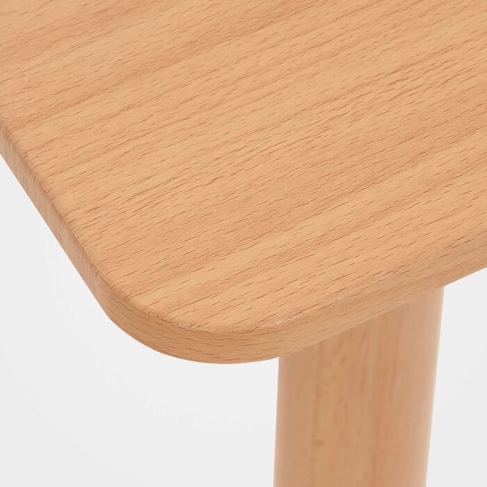 Кухонний стіл CLP Viborg I Обідній стіл у скандинавському дизайні для вітальні зі стільницею з МДФ I Каркас з бука, регульовані захисні накладки на підлогу, колір натуральний, розмір 80 см x 80 см