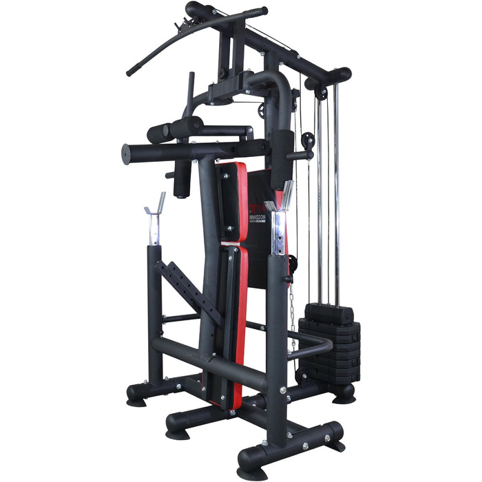 Універсальна силова станція Train Hard, багатофункціональна лавка для ваги зі штангою, стійка для лат, розгинання ніг метелик, згинання ніг 60 кг, складна вага