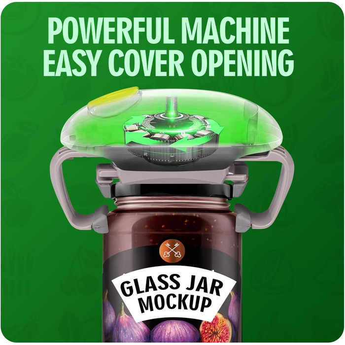 Електричний відкривач для банок YUET, кухонні гаджети, міцний, автоматичний відкривач для нових герметичних банок, відкривач для банок без рук з меншими зусиллями для відкриття - білий