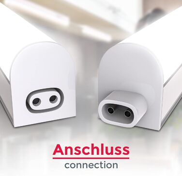 Світлодіодна стрічка з вимикачем, нейтральний білий колір світла, розширюється, кухня під шафою, світлодіодна стрічка кухня, освітлення шафи, кухонна лампа, освітлення, 57,3x2,2x3 см, білий