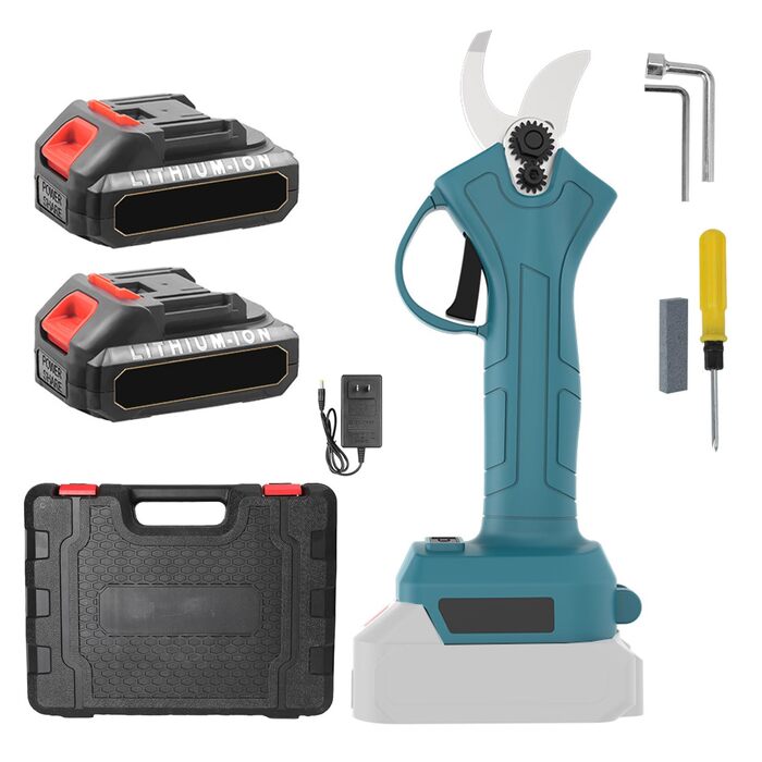 Електричні садові ножиці, професійні електричні садові ножиці 25 мм з 2 акумуляторами ємністю 9000 мАг для обрізки, електричні садові ножиці, ножиці для гілок