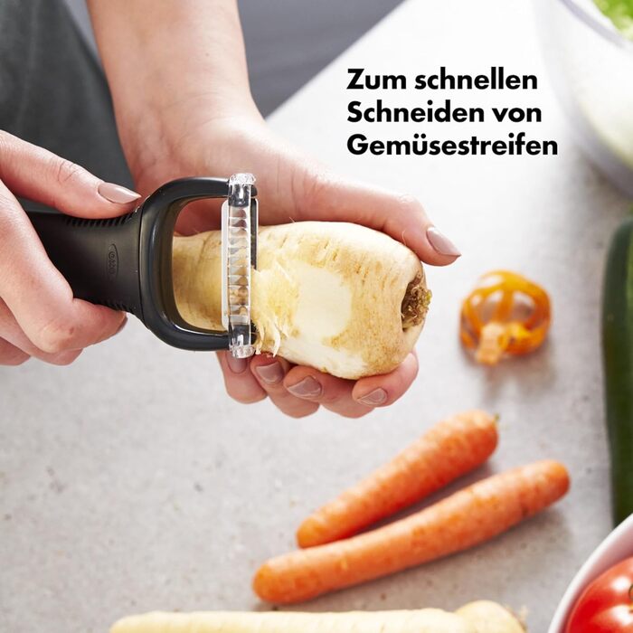 Очищувач OXO Good Grips для смужок жульєну виготовлений з леза чорного жульєну Edesltahl