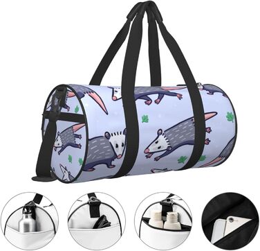 Спортивна сумка, дорожня сумка, сумка для подорожей, з принтом Опосум, сумка на нічліг, чорна, універсальний розмір