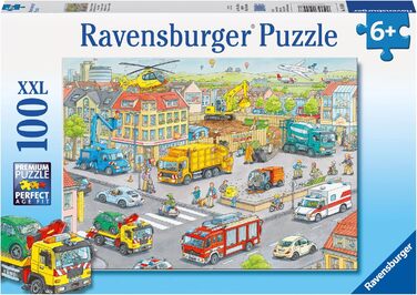 Дитячий пазл Ravensburger - 10558 Транспортні засоби в місті - Пазл для дітей від 6 років, 100 елементів у форматі XXL