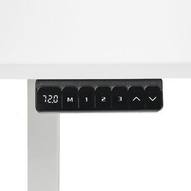 Стіл FlexxPro з регульованою висотою 3 розміри та 2 кольори Безперервна робоча поверхня Включно зі світлодіодною панеллю керування та системою керування кабелями Електричне регулювання та ергономічний 100x60 см, білий