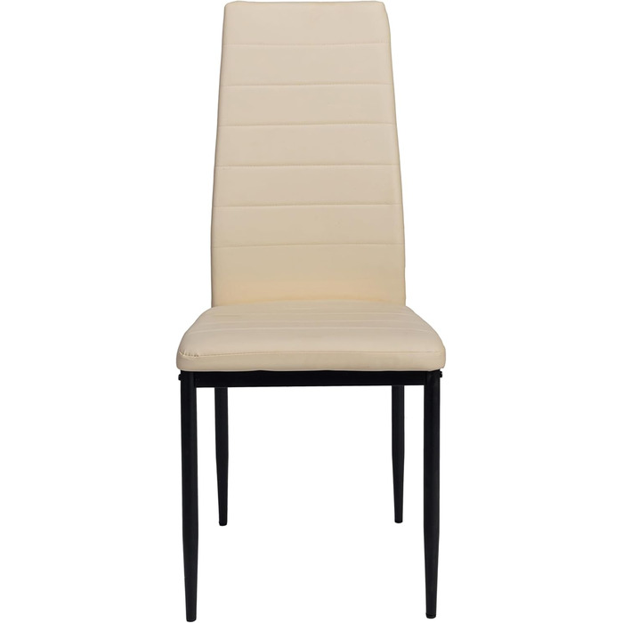 Обідній стілець, стілець для вітальні, офісний стілець, металеві ніжки (бежевий, комплект з 4 шт.) комплект з 4 предметів бежевий