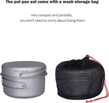Л/1,95 л/2,9 л Кемпінговий підвісний горщик Каструля для супу з кришкою Відкритий посуд Легкий чайник Чаша для походів Кухонне нач