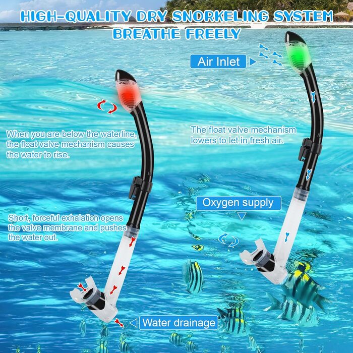 Набір для сноркелінгу, Набір для сноркелінгу для дорослих, Маска для сноркелінгу, Маска для сноркелінгу для дорослих, Маска для дайвінгу, Окуляри для дайвінгу з трубкою, Окуляри для дайвінгу для дорослих з трубкою, Чорний