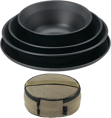 Посуд для кемпінгу тарілки з нержавіючої сталі для походів термостійкий обід з багаторазовим посудом для пікніків, походів та активного відпочинку