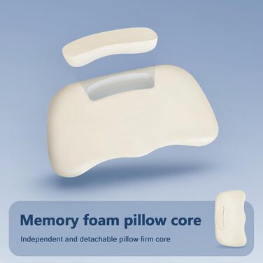 Подушка для шиї, подушка з піни з ефектом пам&39яті, ергономічна, ортопедична подушка з регульованою жорсткістю, подушка для підтримки шиї для сну на боці, спині та животі, 65 x 35 x 11,5 см