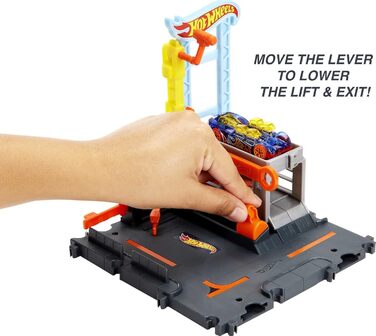 Ігровий набір City Downtown зі станцією ремонту та 1 машиною, можна комбінувати з іншими наборами, гоночний автомобільний трек у п