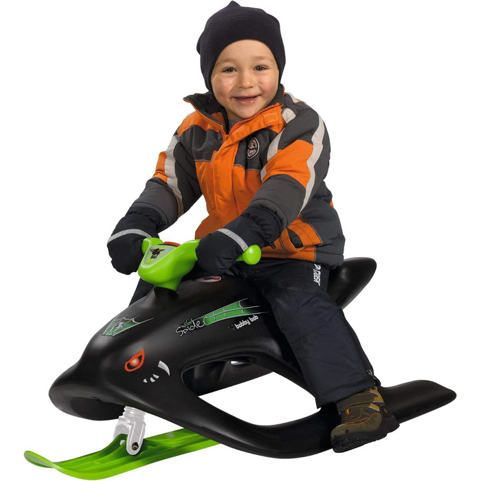 Санки BIG Bobby Sledge Wild Spider, кермові, з металевими полозами, чорні