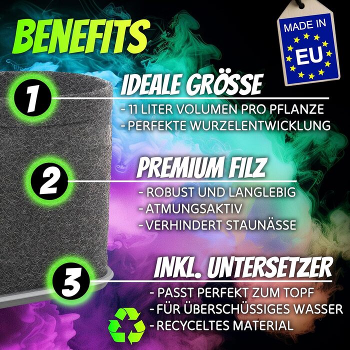 Горщики для рослин з блюдцями та без них у наборі, квадратні фетрові горщики об&39ємом 11 л кожен, тканинні горщики для вирощування та культивування рослин, 3 фетрових горщики з блюдцями