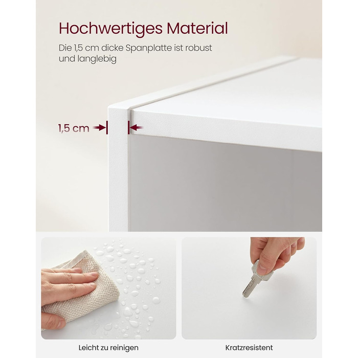 Рівнева книжкова полиця VASAGLE, окремостояча полиця, полиця для зберігання, регульовані полиці, для вітальні, домашнього офісу, спальні, хмарно-білий LBC165T14 білий, 5 рівнів (60Д x 134,2В см), 5-