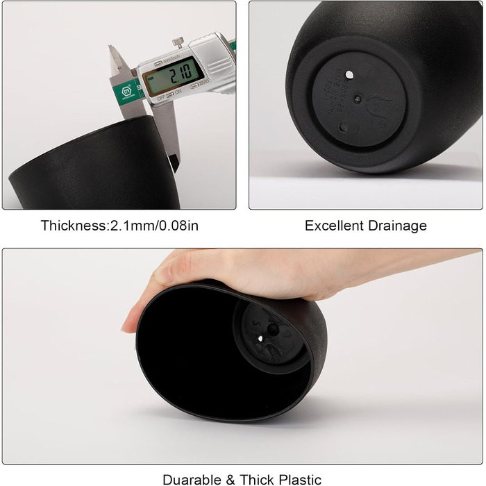 Квіткові горщики пластикові маленькі, товщина квіткового горщика, пластикові горщики для рослин круглі з блюдцем для сукулентів ма