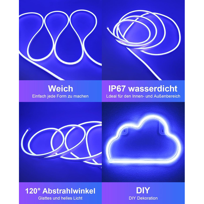 Неонова світлодіодна стрічка Світлодіодна стрічка з можливістю затемнення 3 метри Функція зроби сам з керуванням додатками Синхронізація музики Ігровий RGB Неонова стрічка для внутрішнього приміщення, зовнішнього дому, кухні, вітальні, спальні, стелі, фес