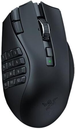 Ергономічна бездротова ігрова миша для MMO (19 програмованих кнопок, бездротова 2.4 ГГц, Bluetooth, до 250 годин, оптичний сенсор