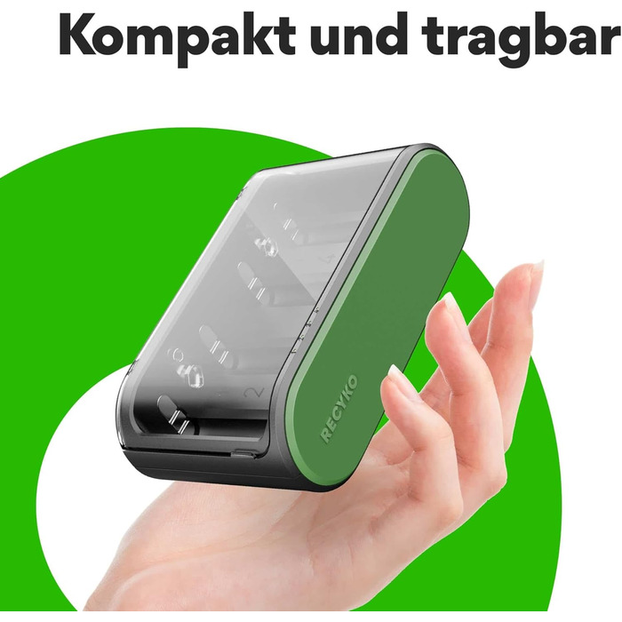 Універсальний зарядний пристрій GP ReCyko з USB, акумуляторний зарядний пристрій для всіх стандартних батарейок AA, AAA, C, D, 9V, міцна касетна конструкція