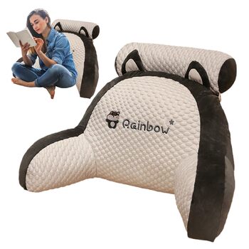 Приліжкова подушка для читання, м&39яка подушка з підлокітниками Надзвичайно зручна підтримка спини, ергономічна подушка. Для читання, гри або перегляду телевізора. 50x70 см, рисова хаскі