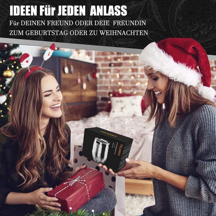 Винний кухоль TELANKS на винос, 2 шт. и келиха для вина, кружка для вина з нержавіючої сталі, ізольована кришкою, подарунок для ке