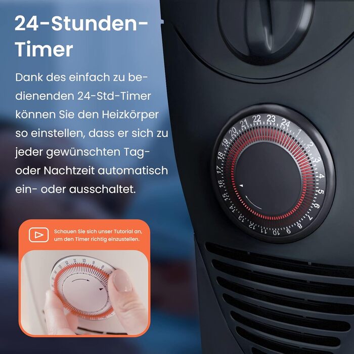 Енергозберігаючий масляний радіатор Pro Breeze потужністю 2500 Вт - електричний нагрівальний елемент з 11 ребрами, вбудованим таймером, 3 режимами нагріву, регульованим термостатом та функцією безпечного відключення - чорний. Масляний радіатор 2500 Вт - ч