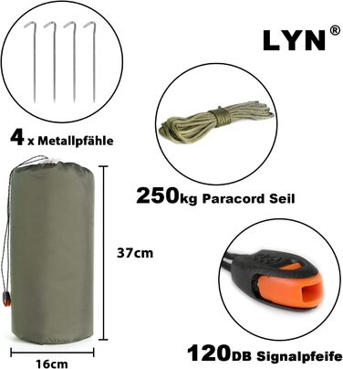 Надзвичайно великий багаторазовий намет для виживання на блискавці для кемпінгу, походів, бушкрафту та надання першої допомоги зеленого кольору