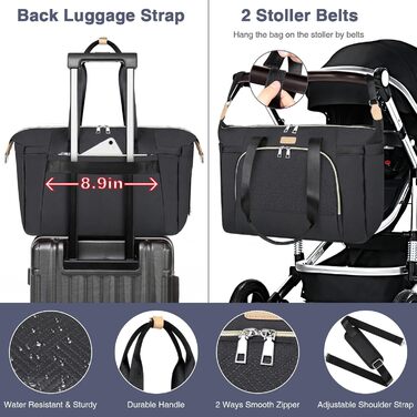 Пеленальна сумка для немовлят - велика сумка для мами з портативним пеленальним килимком, сумка для манекена, лікарняна сумка, дор