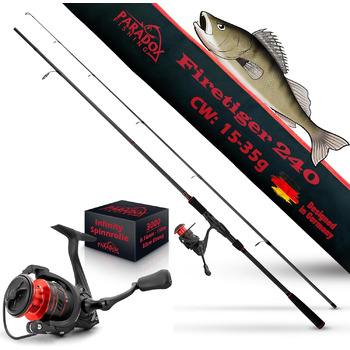 Вудилище для спінінгу Paradox Fishing Firetiger I 2.1 м/2.4 м/2.7 м I 5-20 г/ 15-35 г/ 20-60 г I Вудилище для лову окуня I Вудилище для судака I Вудилище для щуки - Вудилища для спінінгу 2.4 м 15-35 г котушка 3000 Вудилище та котушка