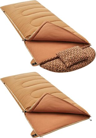 Спальний мішок KingCamp Blanket, Лісовий, Зимовий, XL, Довгий, Широкий, Бавовна -22C, Капучино - 500 г/м