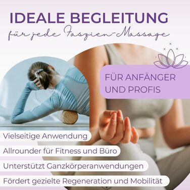 Ролик для фасцій EMMAfit Cork Нековзний корковий ролик для тригерних точок та напруження Невеликий ролик для фасцій з натурального корка Гігієнічний та екологічно чистий Міцний ролик для масажу фасцій 30 x 10 см