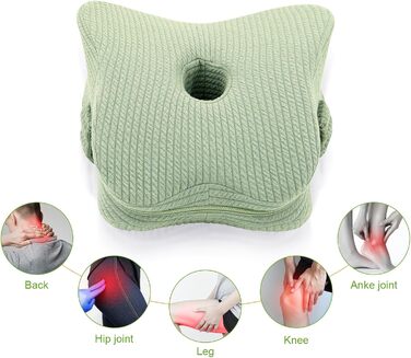 Подушка для коліна, ортопедична подушка для ніг з піни з ефектом пам&39яті при болю в стегнах, ішіасі, болю в ногах, болю в колінах, подушка для ніг вагітних для сну на боці, зелена