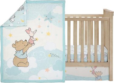 Комплект постільної білизни Bedtime Originals Starlight Pooh 3-спальний для дитячого ліжечка, синій, тварини