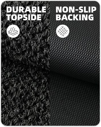 Килимок для вулиці COLOR&GEOMETRY брудозахисний килимок для використання всередині та зовні приміщень, стійкий до атмосферних впливів, міцний, миється ефективний брудозахисний килимок для вхідних дверей, входу, патіо, саду, темно-сірий 691 см (прямокутний