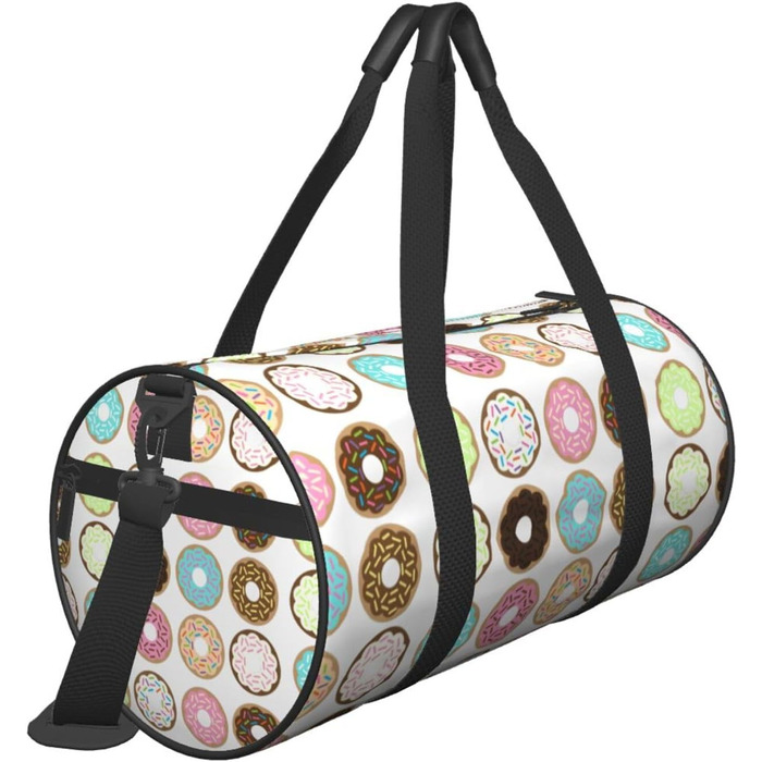 Спортивна сумка для подорожей, з квітковим принтом, дорожня сумка на ніч, чорна, універсальний розмір