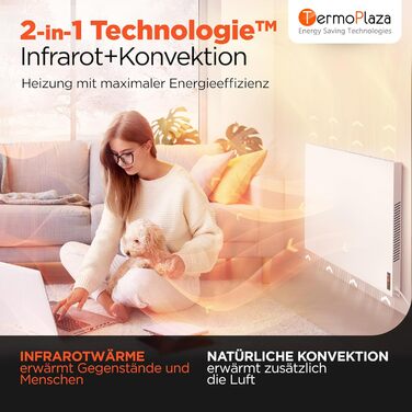 Інфрачервоний WiFi обігрівач з термостатом 1100 Вт до 28 м Розумний інфрачервоний настінний обігрівач та окремостоячий пристрій Енергозберігаючий інфрачервоний електричний обігрівач та конвектор для дому та спальні WiFi - 1100 Вт до 28 м