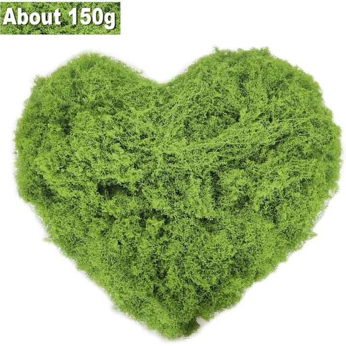 Г штучний мох для декорування, штучний мох для крафта, штучний мох, декоративний штучний мох, штучний декоративний мох, крафтовий мох для стіни, дитячого ліжечка, акваріума, ліжечка, виготовлення моделей (зелений), 150