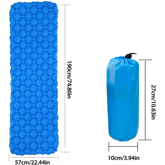 Кемпінговий матрац IAZE, рюкзак-спальний килимок, спальний килимок Ultimate Camping Hiking з сумкою для перенесення, компактний легкий надувний матрац Sleeping Pad