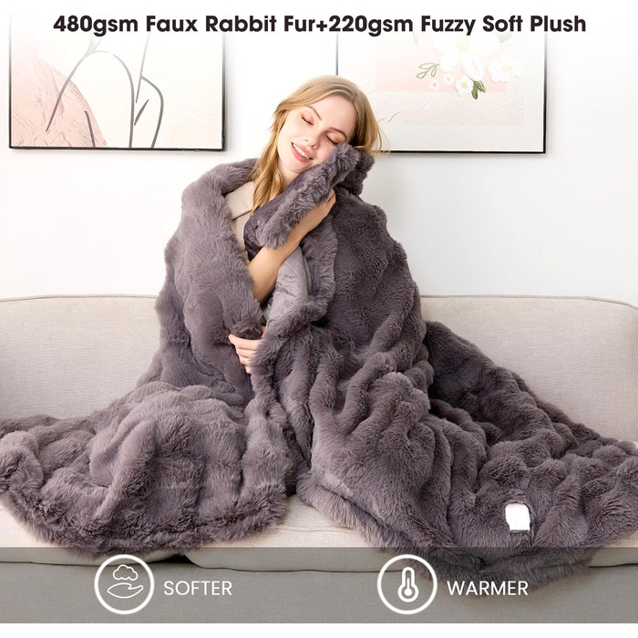 Електрична ковдра з підігрівом Uplayteck, 200x150 см, 8 температурних режимів, 6 таймерів, електрична ковдра з підігрівом та автоматичним вимиканням, швидкий нагрів, м&39яка фланелева ковдра, яку можна прати