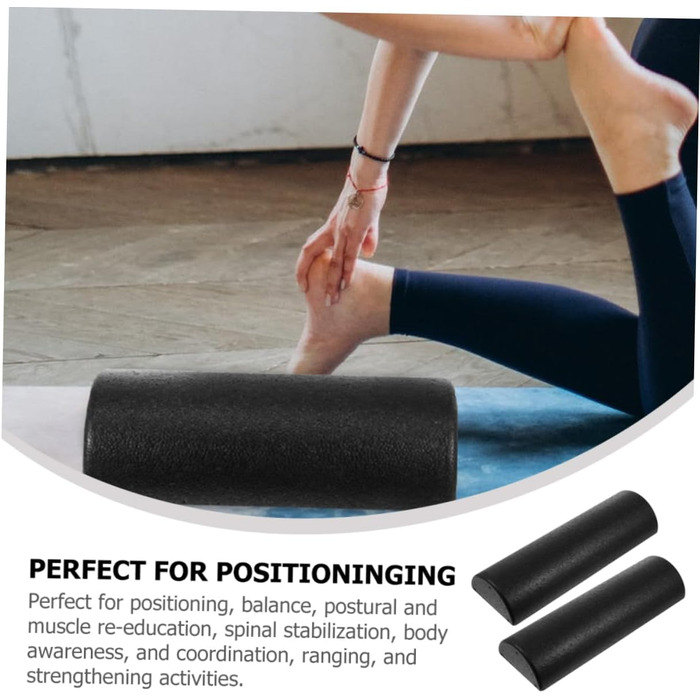 Напівкруглий масажний ролик для йоги, легкий, портативний, м&39який, стабільний за розміром, для пілатесу, балансу, розслаблення м&39язів, фітнес-аксесуар для домашнього використання, для спини, плечей, шиї та ніг (півколо 45 см, 2 шт.)