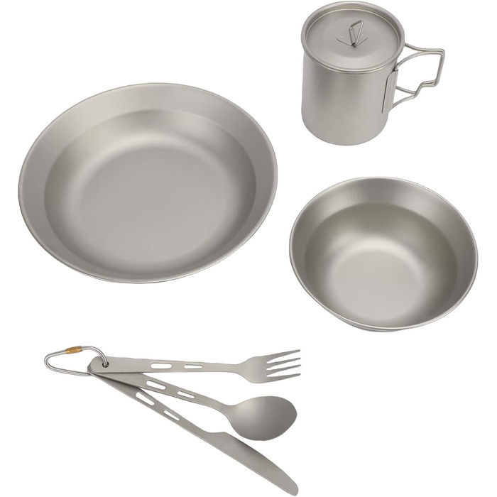 Набір столових приборів для кемпінгу, портативний посуд, багаторазова тарілка, миска, чашка, ніж, виделка, ложка, легкий посуд для подорожей на природі, ідеально підходить для пікніків та походів