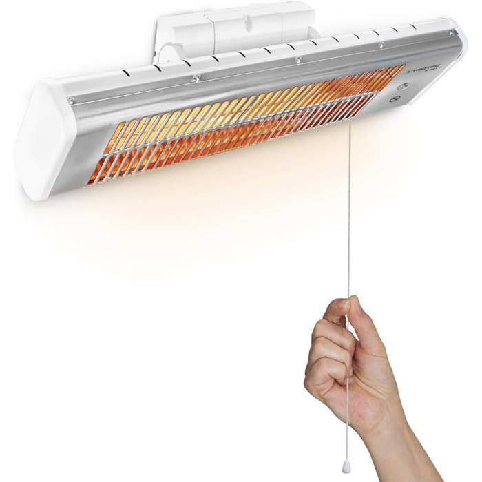 Інфрачервоний обігрівач для тераси TROTEC IR 1200 S Потужність нагріву 600 Вт / 1200 Вт Настінний монтаж