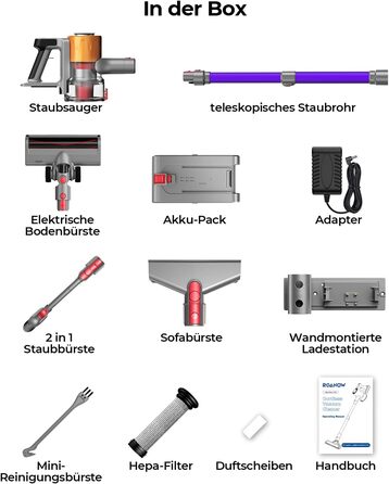 Акумуляторний пилосос, 45000 Па/550 Вт, час роботи 60 хв з настінною зарядкою, ароматична карта, чаша 1,8 л, світлодіодний дисплей