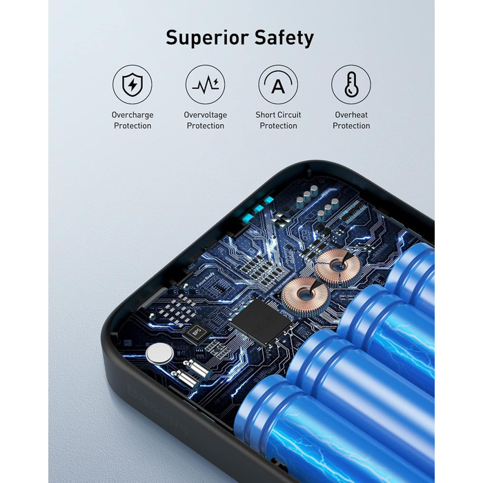 Магнітний зовнішній акумулятор для iPhone 15/14/13/12 серії, USB-C бездротова швидка зарядка Powerbank, Mini Power Bank PD 20W, ма